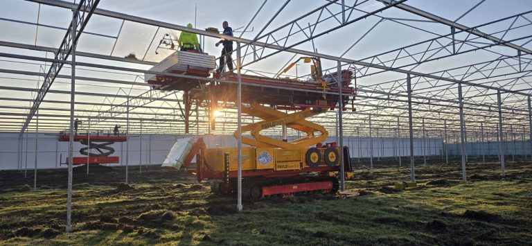 Specialized greenhouse construction machinery operated by VGB Workers