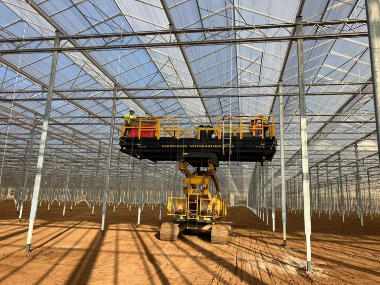 Specialized greenhouse construction machinery operated by VGB Workers
