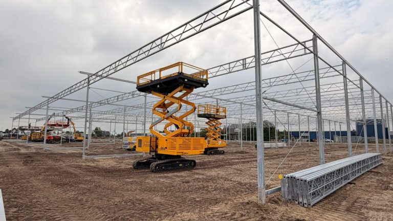 Specialized greenhouse construction machinery operated by VGB Workers