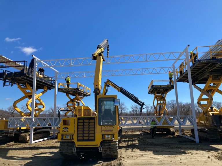 Specialized greenhouse construction machinery operated by VGB Workers