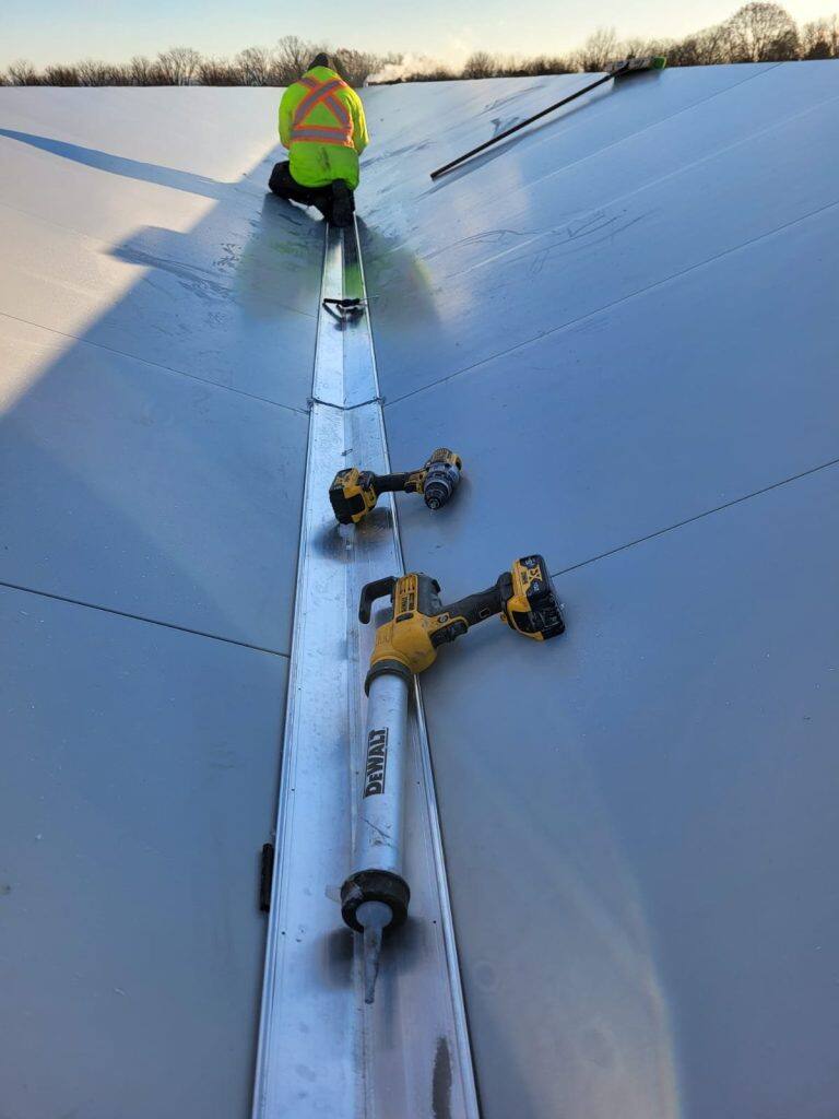 Greenhouse gutter plate fabrication at VGB Workers warehouse